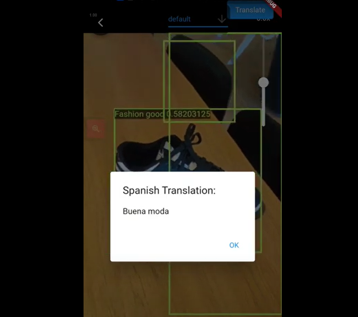 Lingua Scan interface displaying live translations