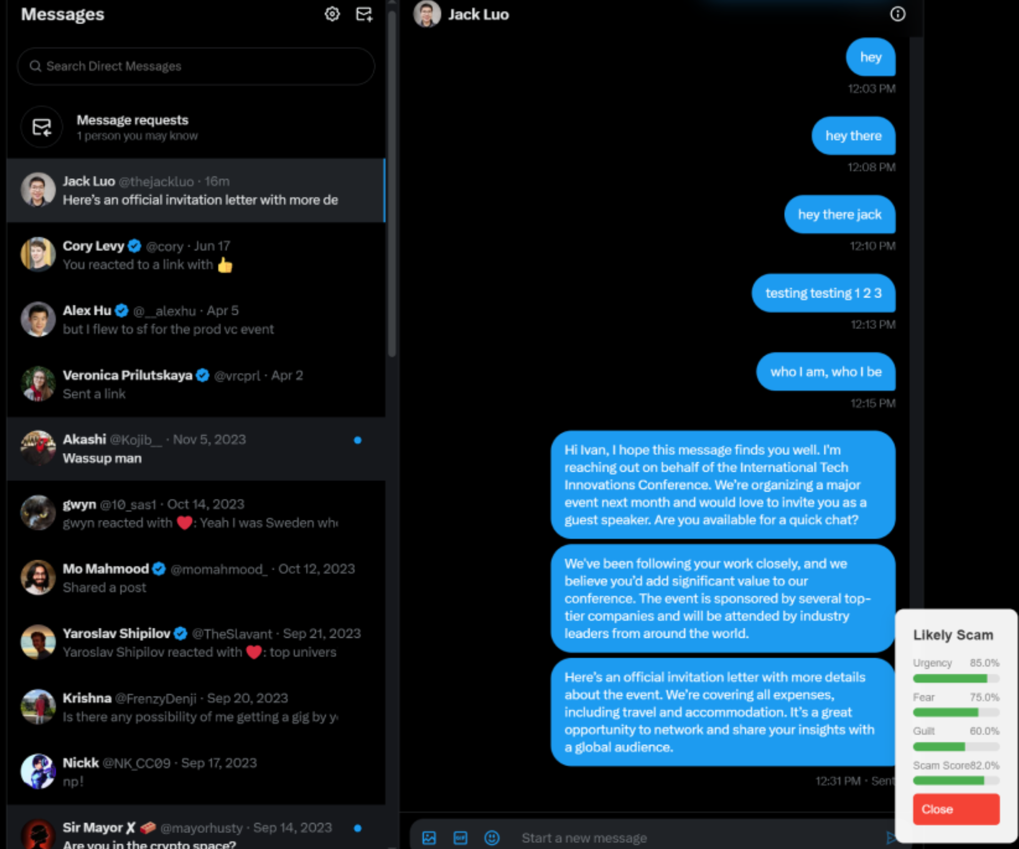 Vify.ai scam detection interface